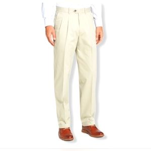 NWT Nordstrom Tan Pleated Slacks 46 x30 Big & Tall John W Nordstrom